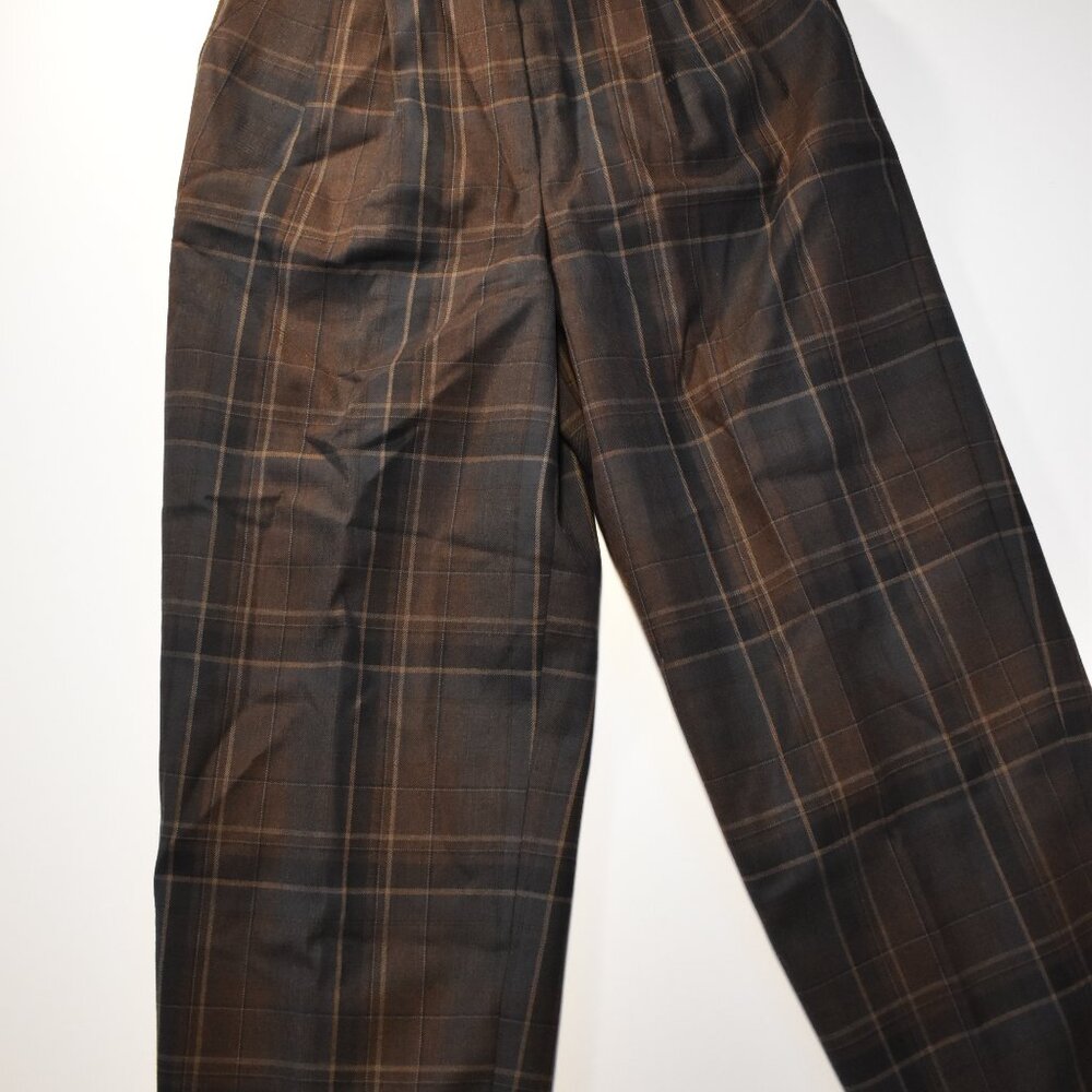 Ralph Lauren 100% Pure New Wool Women's Brown Plaid Dress Pants Size 4 - Picture 2 of 16